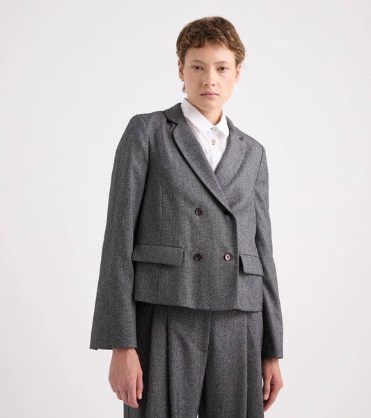 Alessia Santi - Blazer in viscosa con revers classico grigia