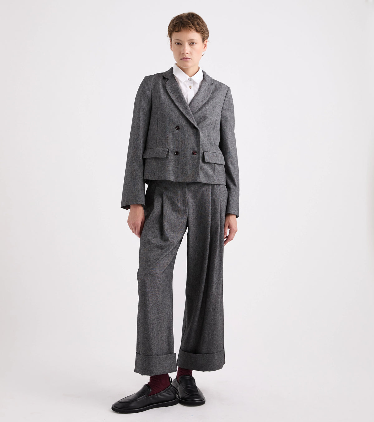 Alessia Santi - Blazer in viscosa con revers classico grigia