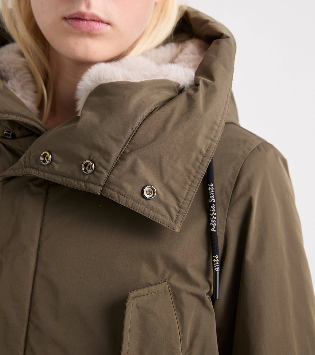 Alessia Santi - Parka in tessuto tecnico imbottito check