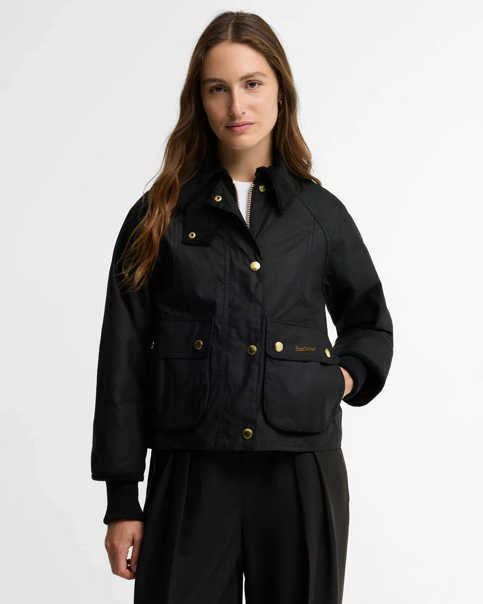 Barbour Giacca cerata Beadnell dal taglio crop