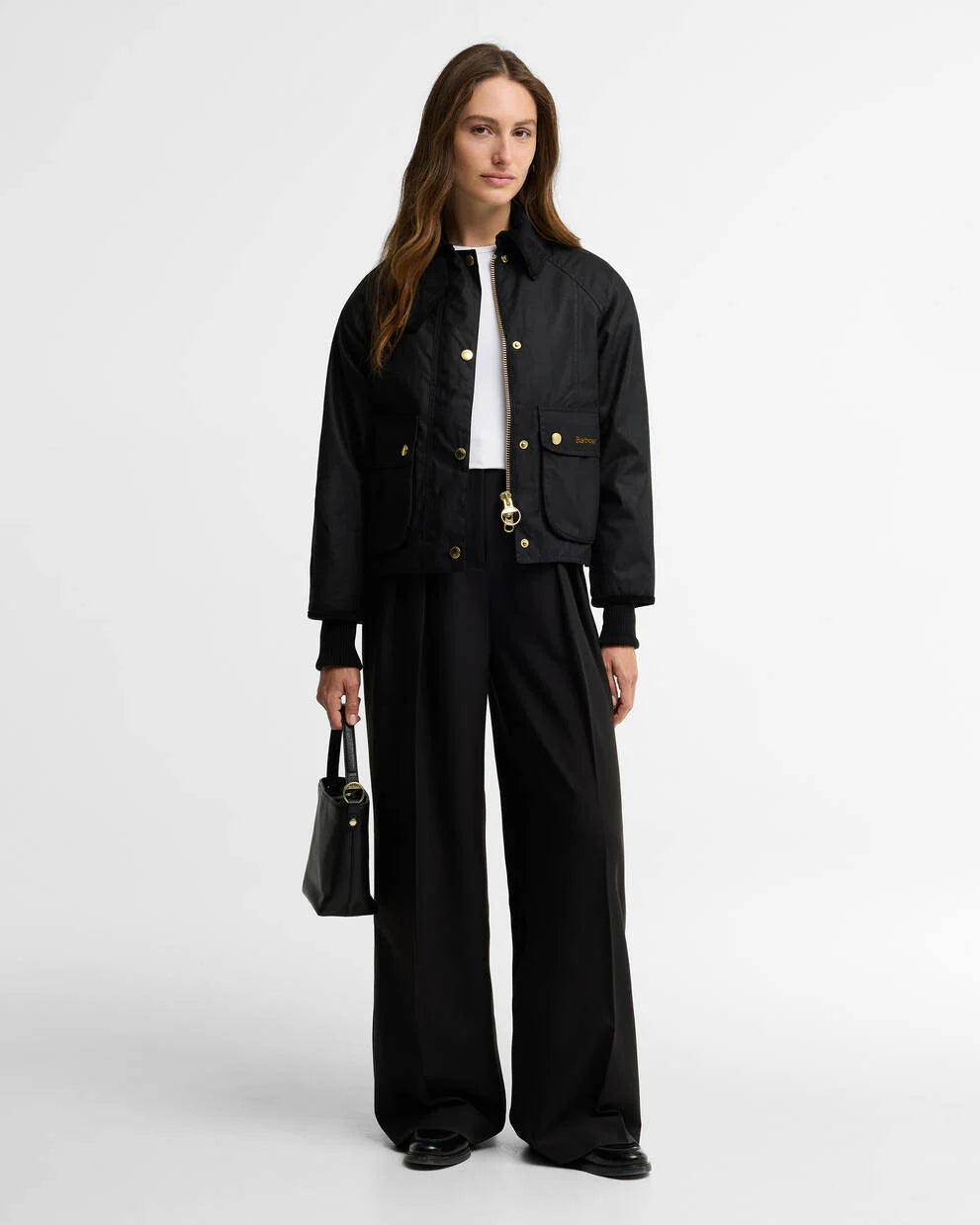 Barbour Giacca cerata Beadnell dal taglio crop