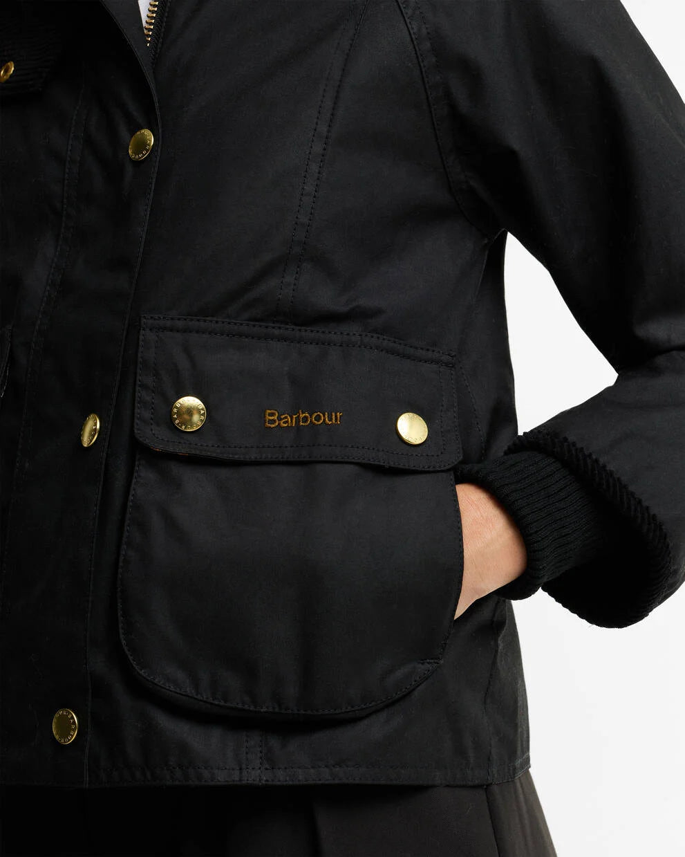 Barbour Giacca cerata Beadnell dal taglio crop