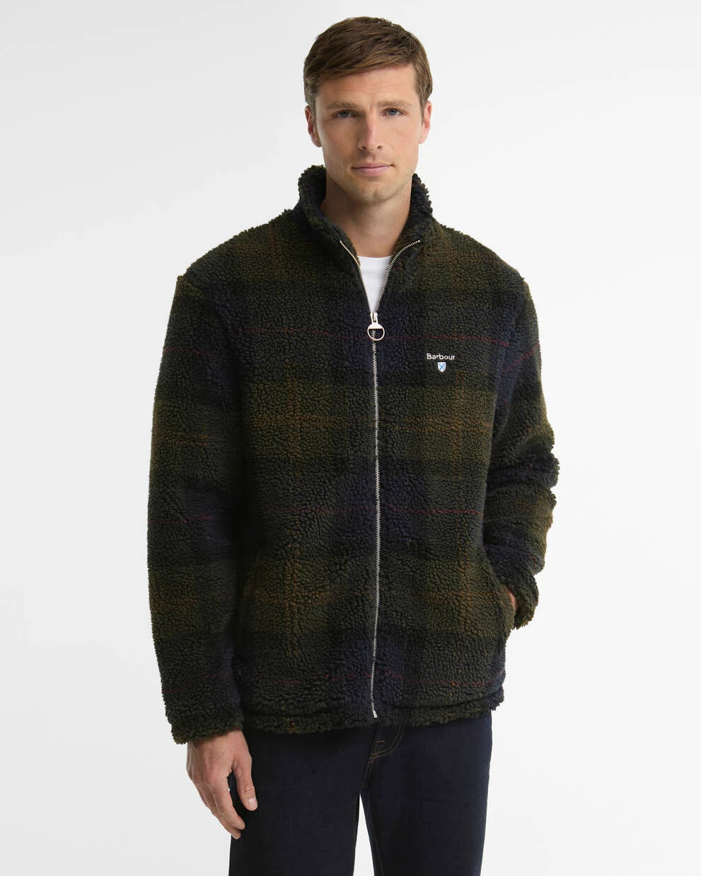 Barbour Pile Sherpa con Motivo Tartan