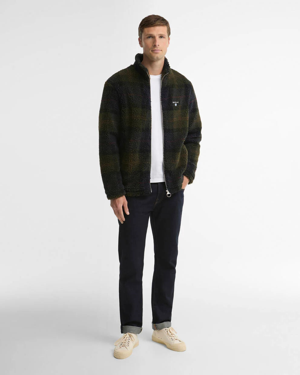Barbour Pile Sherpa con Motivo Tartan