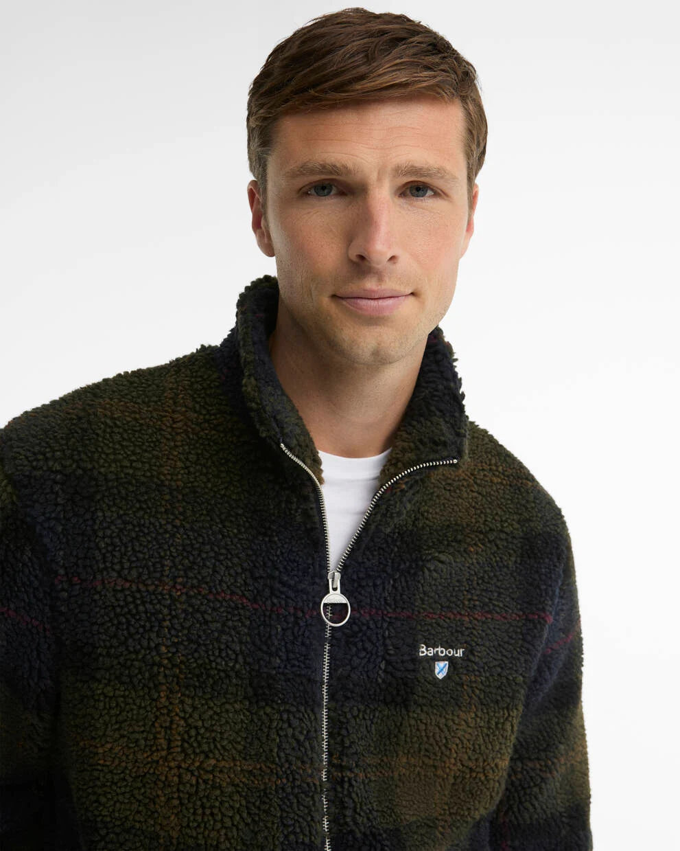Barbour Pile Sherpa con Motivo Tartan