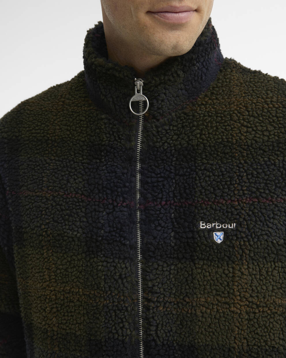 Barbour Pile Sherpa con Motivo Tartan