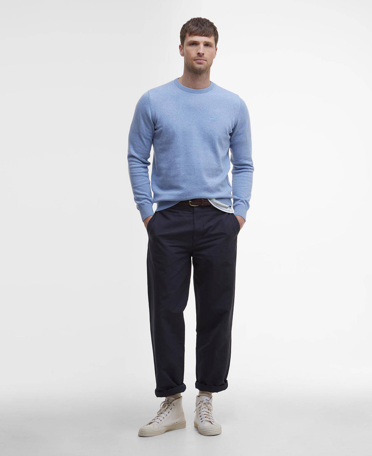 BARBOUR Maglione girocollo in cotone Pima