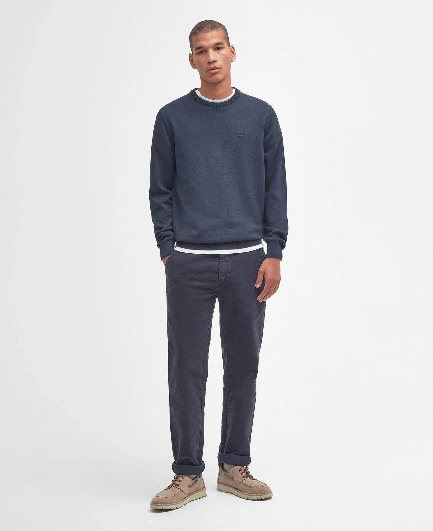 BARBOUR Maglione girocollo in cotone Pima