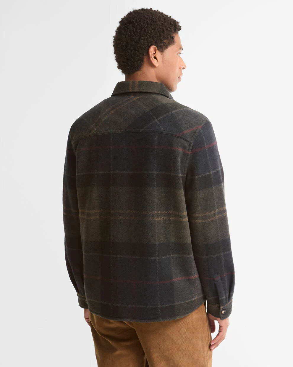 Barbour Overshirt Woodlane spazzolata con motivo a quadri