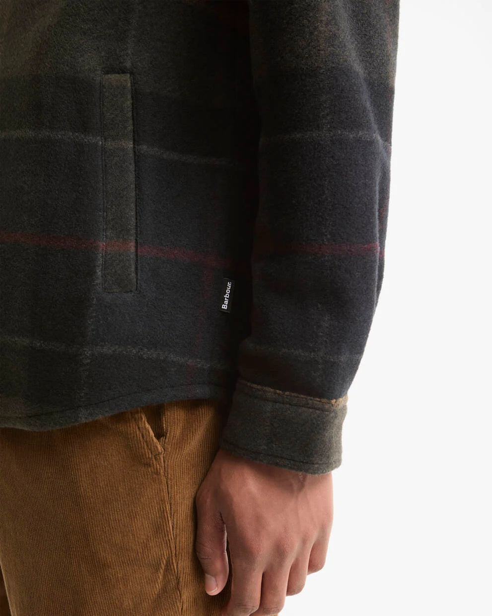 Barbour Overshirt Woodlane spazzolata con motivo a quadri