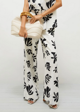 Marella Pantalone Antilope wide leg in stuoia - Bianco