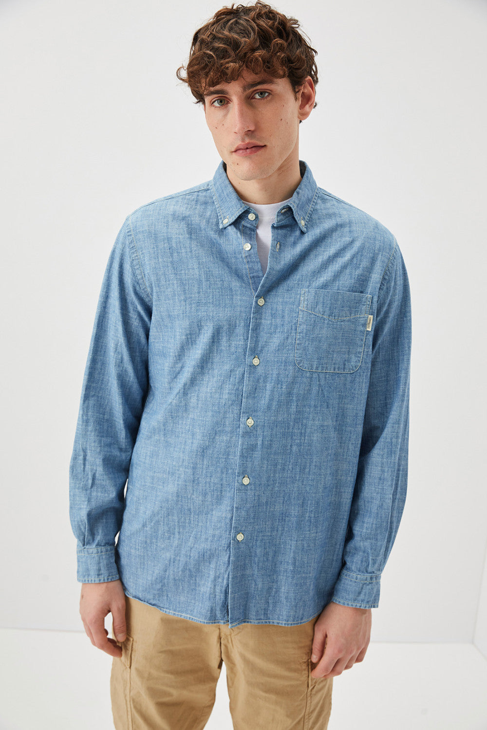 Roy Roger's Camicia Chambray Light bleach