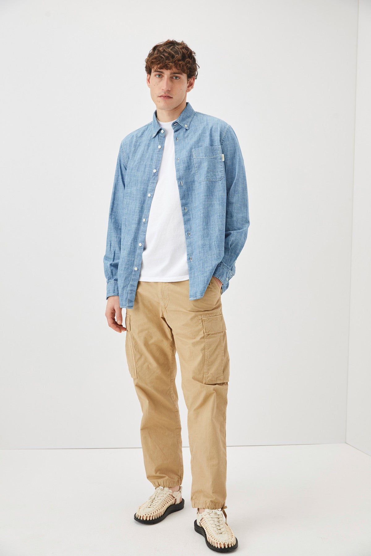 Roy Roger's Camicia Chambray Light bleach