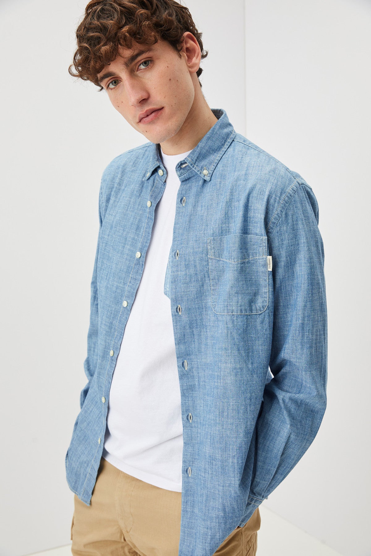 Roy Roger's Camicia Chambray Light bleach