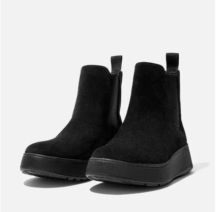 Fitflop F-MODE Stivaletti Chelsea 'Flatform' in Pelle Scamosciata