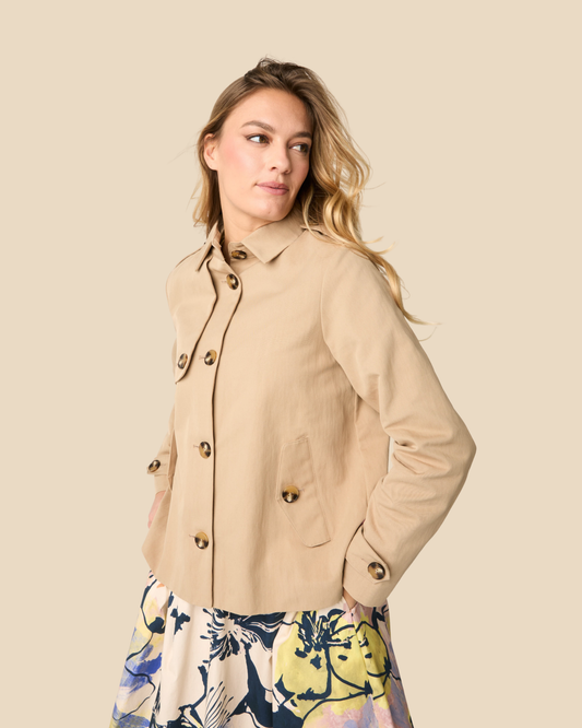 Alessia Santi - Trench corto con bottoni cappuccino