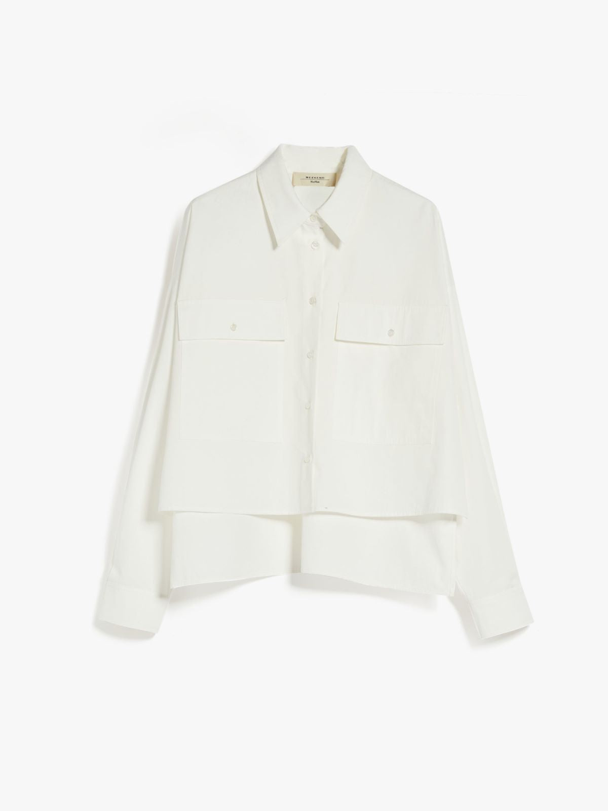 WeekEnd Max Mara camicia crop in popeline con tasche