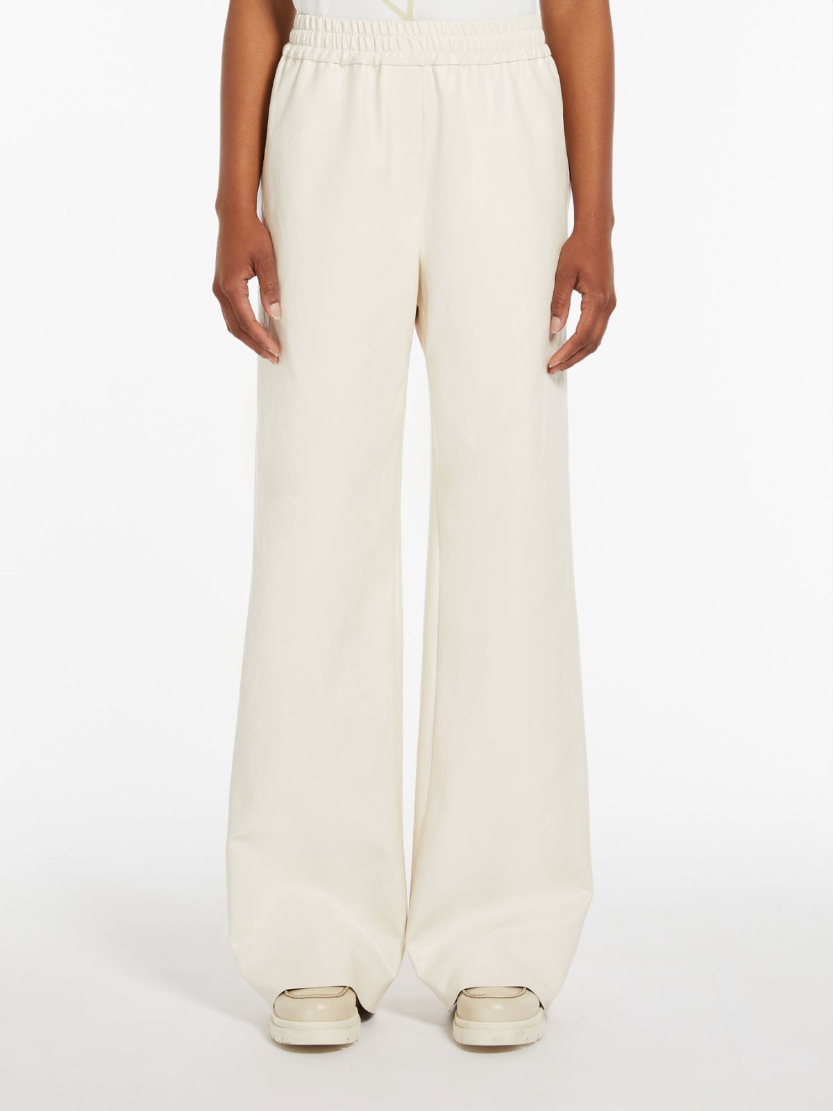 WeekEnd Max Mara pantalone palazzo in tessuto spalmato