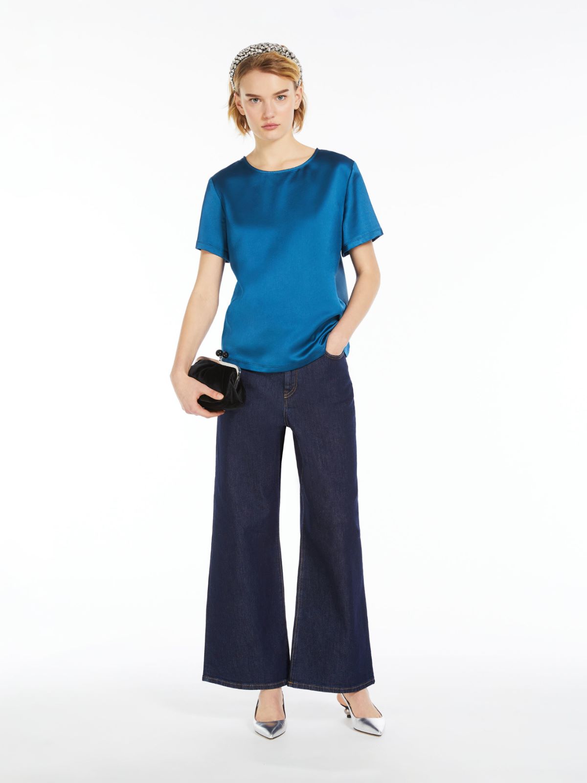 WeekEnd Max Mara t-shirt in raso tecnico e jersey