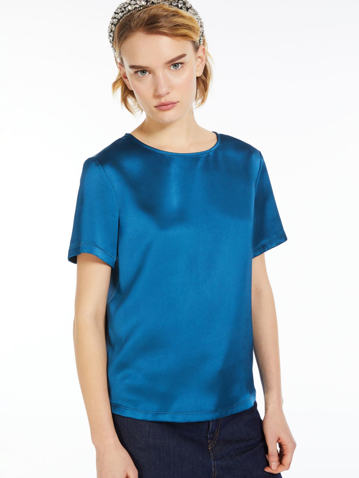 WeekEnd Max Mara t-shirt in raso tecnico e jersey