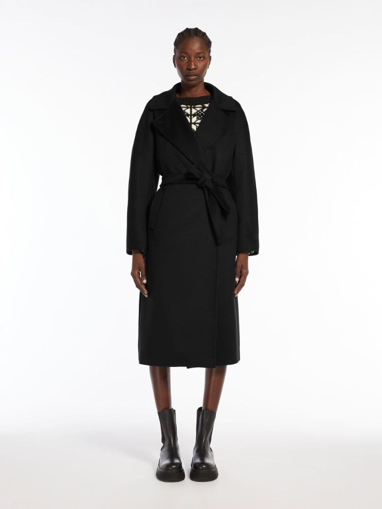 Weekend Max Mara Resina Cappotto in drap di lana nero