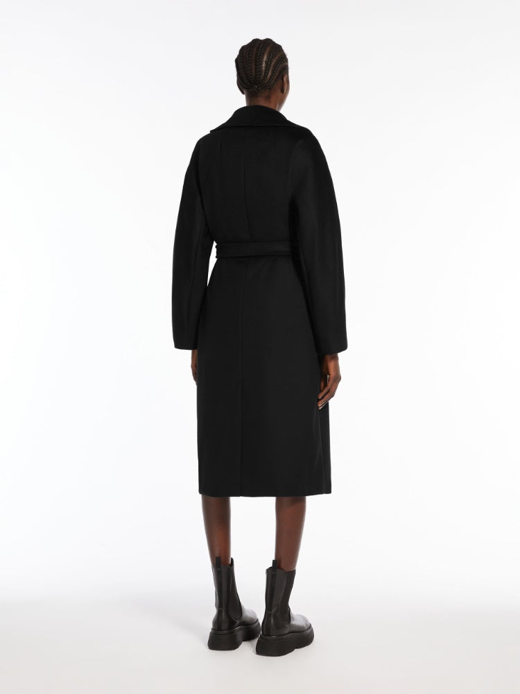 Weekend Max Mara Resina Cappotto in drap di lana nero