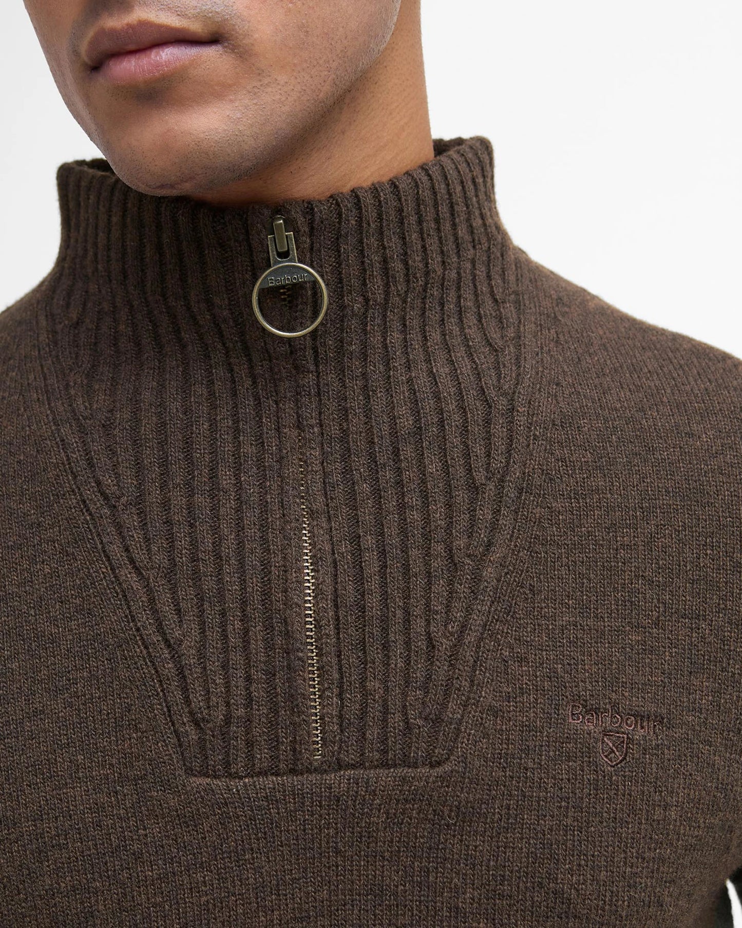 Barbour Maglione con Mezza Zip in Lana d’Agnello Essential