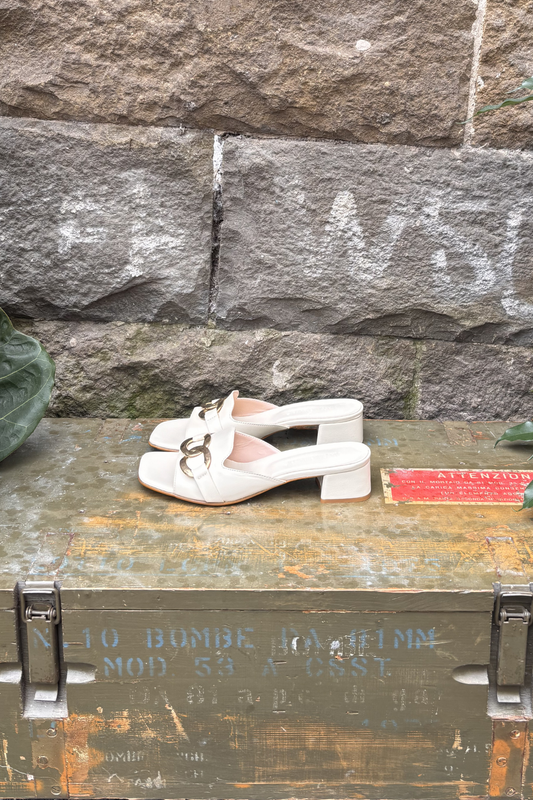 Ciabattina 860-96 tacco off white