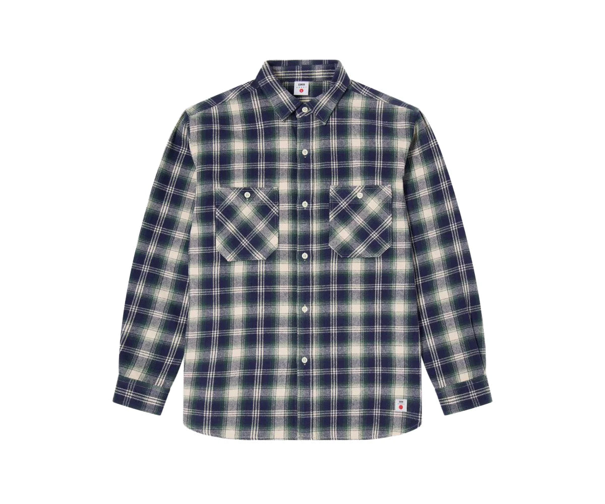 Work Shirt Ls Japan navy green