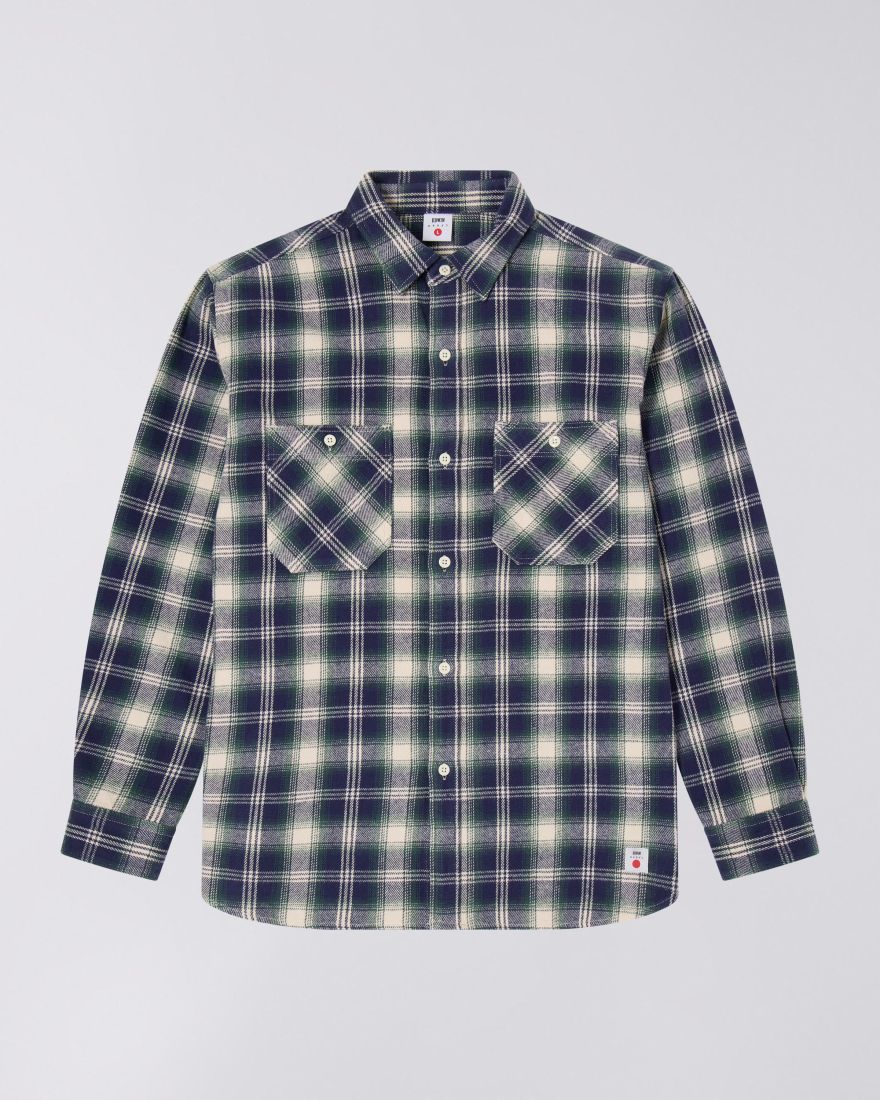 EDWIN Work Shirt LS Japan navy green