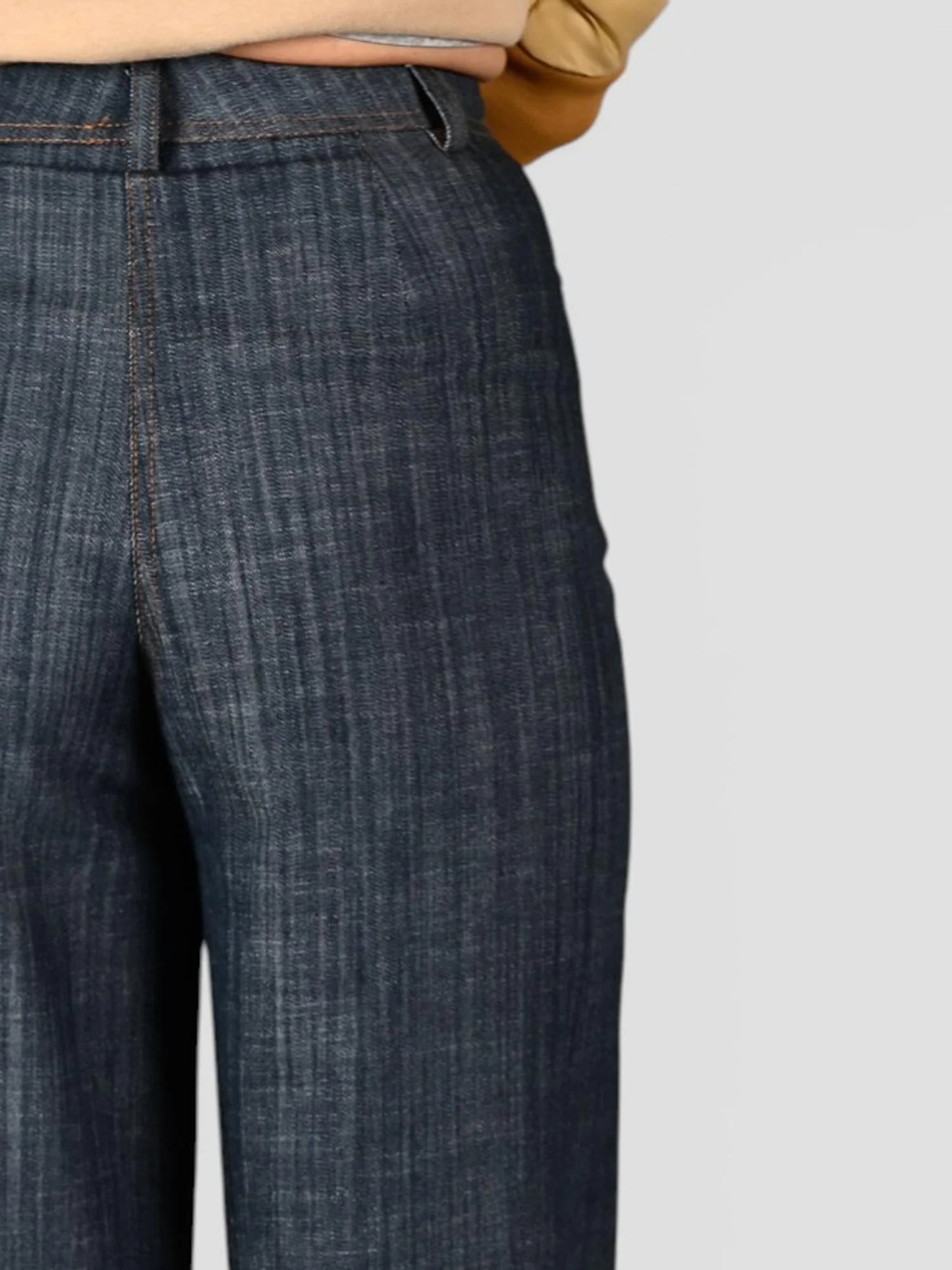 White wise pantaloni palazzo denim