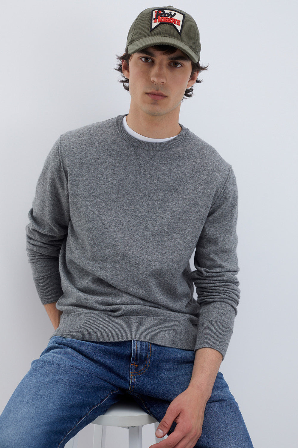 Roy Roger's Maglia Girocollo Raw Edge In Lana e Cashmere