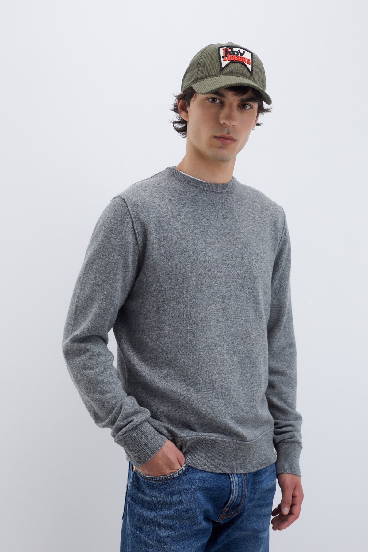 Roy Roger's Maglia Girocollo Raw Edge In Lana e Cashmere