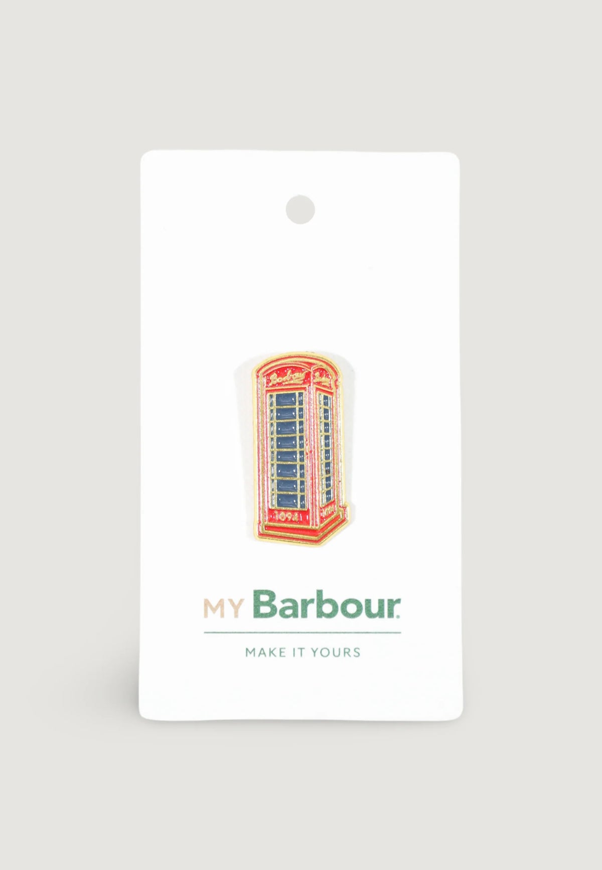 Barbour Phone Box Pin Badge