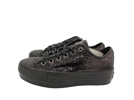Converse All Star platform glitter nera